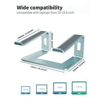 SOUNDANCE Laptop Stand, Aluminum Computer Riser, Ergonomic Laptops Elevator for Desk, Metal Holder C...