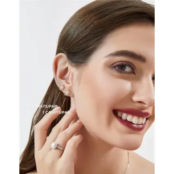 MomentWish Flower Earrings – Elegant Moissanite Studs for Her