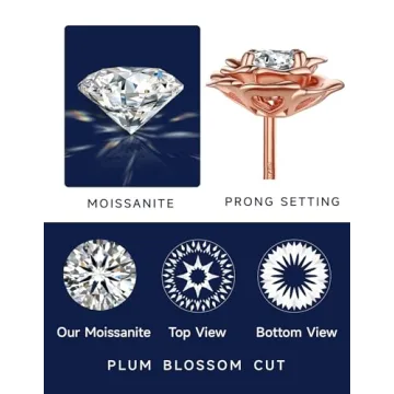 MomentWish Flower Earrings – Elegant Moissanite Studs for Her