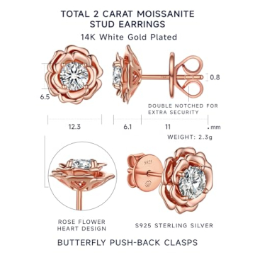 MomentWish Flower Earrings – Elegant Moissanite Studs for Her