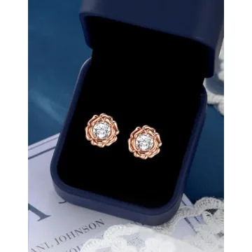 MomentWish Flower Earrings – Elegant Moissanite Studs for Her