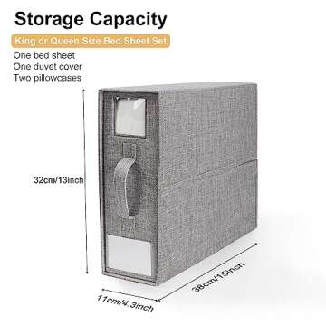 DELLAN Bed Sheet Organizer, Linen Closet Organizers and Storage, Foldable Cube Sheet Set Organizer (2 Pack)