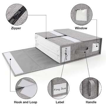 DELLAN Bed Sheet Organizer, Linen Closet Organizers and Storage, Foldable Cube Sheet Set Organizer (2 Pack)