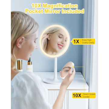 Brightown LED Makeup Mirror with Lights & 10X Magnifier