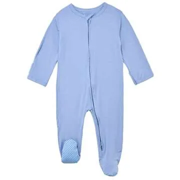 Aablexema Baby Footie Pajamas Zipper - Rayon from Bamboo Infant Footed Pjs with Mittens Sleepwear Ja...