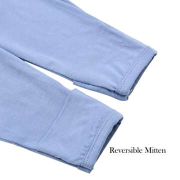 Aablexema Baby Footie Pajamas Zipper - Rayon from Bamboo Infant Footed Pjs with Mittens Sleepwear Jammies(White & Blue,Newborn)