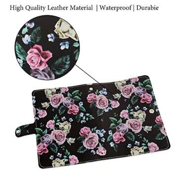 LIZIMANDU Cash Envelopes for Budgeting,Budget Binder with 12Pcs Budget Planner with Cash Envelopes,Money Organizer for Cash,PU Leather A6 Binder for Money Saving Organizer(1-Black Rose)