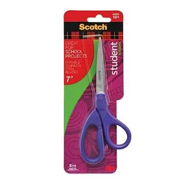 Scotch Kids Pointed Tip Scissors with Soft Touch, 5 Inches (1442P) (Colors may vary)