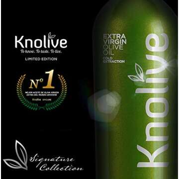 Knolive Epicure | Ranked Nº1 | World´s Best Extra Virgin Olive Oil | Fresh Harvest 2019 / 2020 | Award Winner Spanish EVOO | First Cold Pressed | Gift | 16.9 floz (500 ml)