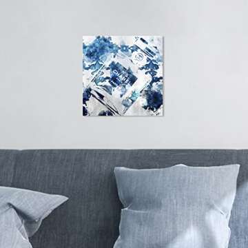The Oliver Gal Artist Co. Fashion and Glam Wall Art Canvas Prints Flower Scent' Perfumes Home Décor, 12 in x 12 in, Blue, White