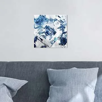 The Oliver Gal Artist Co. Fashion and Glam Wall Art Canvas Prints Flower Scent' Perfumes Home Décor, 12 in x 12 in, Blue, White