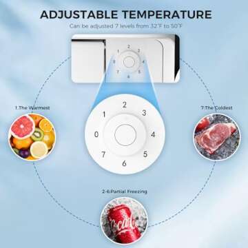 Antarctic Star Mini Fridge with Freezer, 1.4 Cu. Ft Compact Refrigerator, Dorm Fridge, Single Reversible Door, Removable Glass Shelf, Defrost Button, for Bedroom, Office, Silver