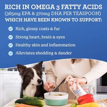 Dr. Harvey’s Health & Shine Omega 3 Fish Oil for Dogs from Wild Caught Cod, Mackerel, Herring, Anchovies and Sardines - Supports Beautiful Fur, Strong Joints and Itchy Allergy Relief (16 fl. oz.)