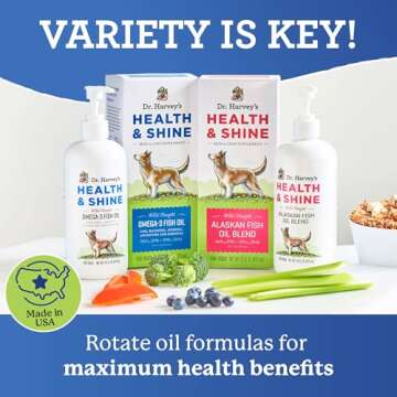 Dr. Harvey’s Health & Shine Omega 3 Fish Oil for Dogs from Wild Caught Cod, Mackerel, Herring, Anchovies and Sardines - Supports Beautiful Fur, Strong Joints and Itchy Allergy Relief (16 fl. oz.)