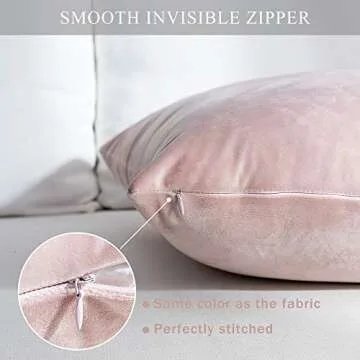 Stellhome Super Soft Velvet Throw Pillow Covers Square Cushion Covers for Nursery Bed Couch Sofa, 18 x 18 inch (45 cm), Pink, Pack of 2