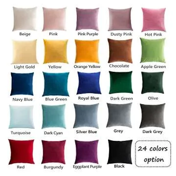 Stellhome Super Soft Velvet Throw Pillow Covers Square Cushion Covers for Nursery Bed Couch Sofa, 18 x 18 inch (45 cm), Pink, Pack of 2