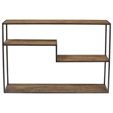 Rivet Mid-Century Modern Wood and Metal Bookcase