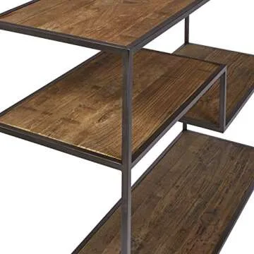 Rivet Mid-Century Modern Wood and Metal Bookcase