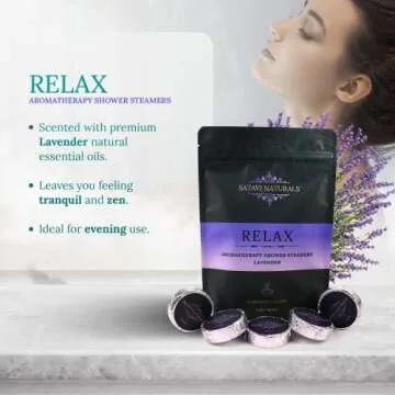 Satavi Naturals Lavender Aromatherapy Shower Steamers - 15-Pack for Self-Care