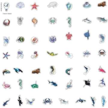 Ocean Stickers for Water Bottles, Cute Vinyl Decals for Teens