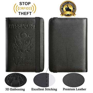 Elegant RFID Blocking Leather Passport Holder & Travel Wallet for All