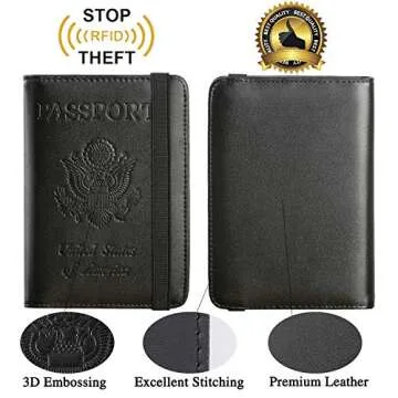 Elegant RFID Blocking Leather Passport Holder & Travel Wallet for All