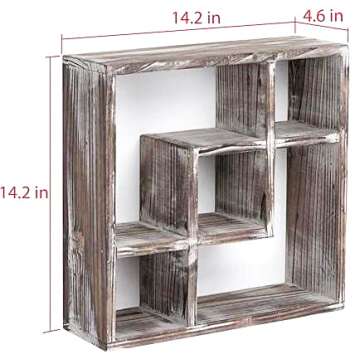 Rustic Cube Storage Shadow Box Display Case for Home