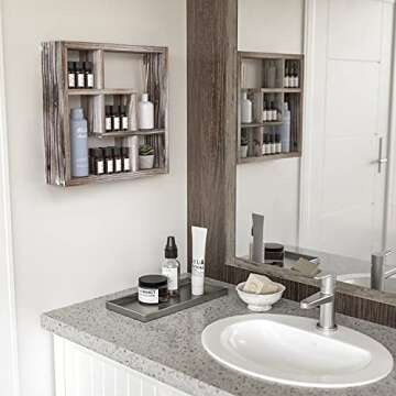 Rustic Cube Storage Shadow Box Display Case for Home