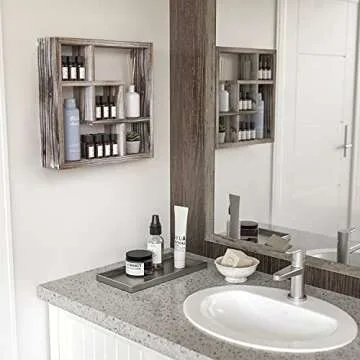 Rustic Cube Storage Shadow Box Display Case for Home