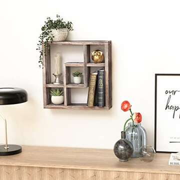 Rustic Cube Storage Shadow Box Display Case for Home