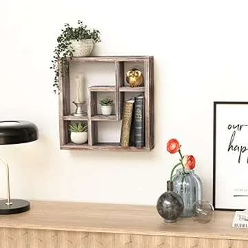 Rustic Cube Storage Shadow Box Display Case for Home