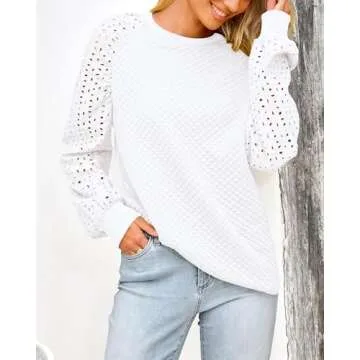 PRETTYGARDEN Women's Quilted Long Sleeve Blouse - Stylish Comfort