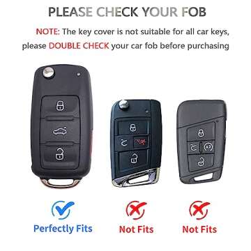 OFFCURVE for Volkswagen Key Fob Cover, Soft TPU Full Protector Key Fob Case for VW Jetta Golf Polo P...