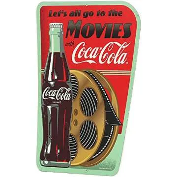 Coca-Cola Movie Wall Art - Vintage Coca-Cola Metal Wall Decor - Let's All Go To The Movies With Coca...