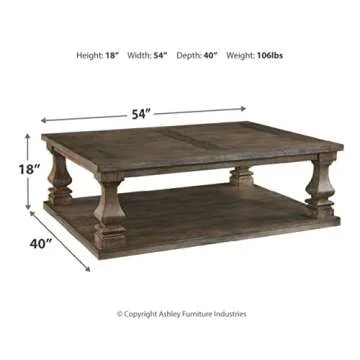 Signature Design Johnelle Farmhouse Coffee Table - Chic & Sturdy