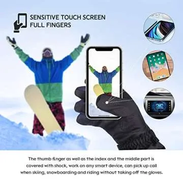 BRIGENIUS Ski Gloves, Waterproof Winter Gloves for Men Women