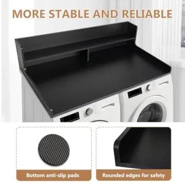 Hugnew 2-Tier Washer and Dryer Countertop, 54" Spacious