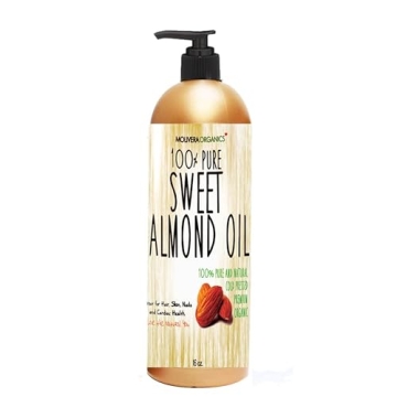 Molivera Sweet Almond Oil 16oz Organic Cold Pressed Moisturizer