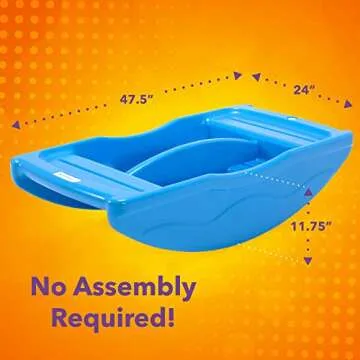 Simplay3 Two Sided Rock and Roll Teeter Totter Seesaw and Climbing Bridge, Fits up to Four Children and Kids for Rocking and Climbing - Indoor/Outdoor, Made in USA (Blue)