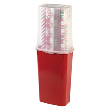 IRIS USA 40" Wrapping Paper Storage Container with Built-in Handles, 1 Pack, Fits up to 20 Rolls of ...