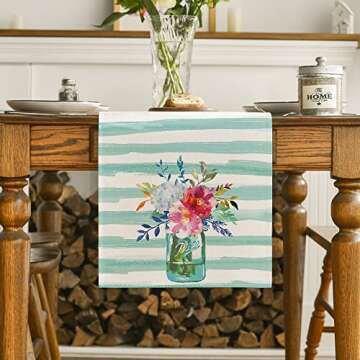 Artoid Mode Colorful Watercolor Table Runner for Home