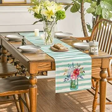 Artoid Mode Colorful Watercolor Table Runner for Home