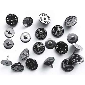 ALL in ONE Butterfly Clutch Tie Tacks Pin Backs with Blank Pins for DIY Craft (Gun Metal 50 Pairs)