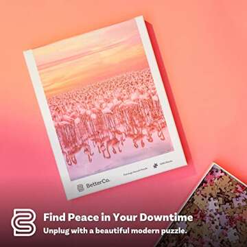 BetterCo. - Flamingo Sunset Puzzle 1000 Pieces - Difficult Jigsaw Puzzles 1000 Pieces - Challenge Yo...