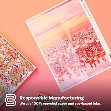 BetterCo. - Flamingo Sunset Puzzle 1000 Pieces - Difficult Jigsaw Puzzles 1000 Pieces - Challenge Yourself with 1000 Piece Puzzles for Adults, Teens, and Kids