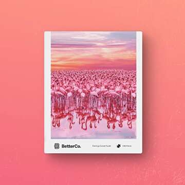 BetterCo. - Flamingo Sunset Puzzle 1000 Pieces - Difficult Jigsaw Puzzles 1000 Pieces - Challenge Yourself with 1000 Piece Puzzles for Adults, Teens, and Kids