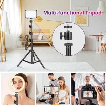 Torjim RGB Photography Video Lighting, Studio Lights with Adjustable Tripod Stand - 16 Color Lighting for Video Recording/YouTube/TikTok/Live Streaming/Make up/Vlogging