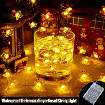 Gingerbread Christmas String Lights for Home Decor