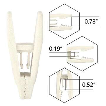 Tinfol Ivory Velvet Hangers Clips, 24 Pack Pants Velvet Clips, Large Opening Clip Clothes Hanger Cli...