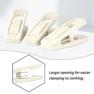 Tinfol Ivory Velvet Hangers Clips, 24 Pack Pants Velvet Clips, Large Opening Clip Clothes Hanger Clip, Strong Finger Flocked Clips Perfect for Use with Slim-line Clothes Velvet Hangers
